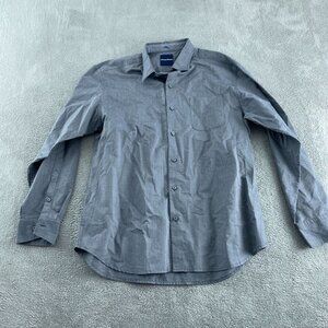 Tommy Bahama Mens Long-Sleeve Gray Button-Up Shirt L/G 100% Cotton 1669